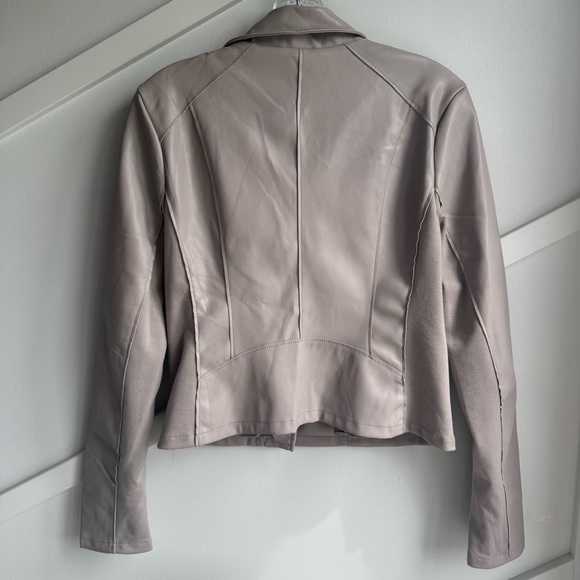 Dynamite Women's Faux Leather Moto Suede Biker Jacket Grey Dove size M - Picture 5 of 8